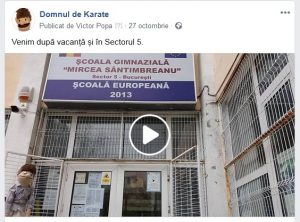 Domnul de Karate la Școala Gimnazială Mircea Sântimbreanu - 27.10. 2019