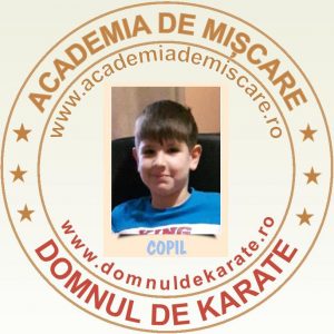 academia de miscare - domnul de karate ecuson - copil - Marius Ștefan T.