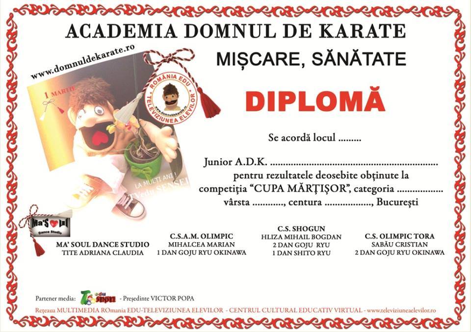 diploma CUPA MĂRȚIȘOR